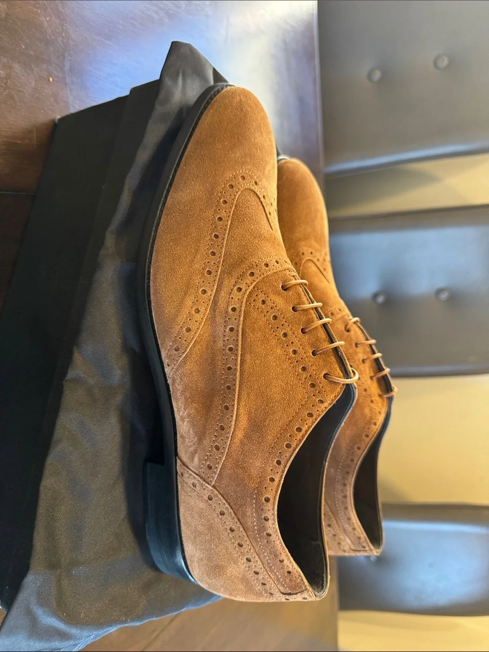 Paul Smith Tan Suede Wingtip Oxfords